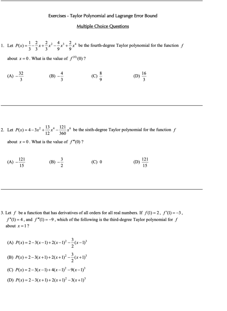 Taylor Polynomial and Lagrange Error Bound in Infinite Sequences and Series